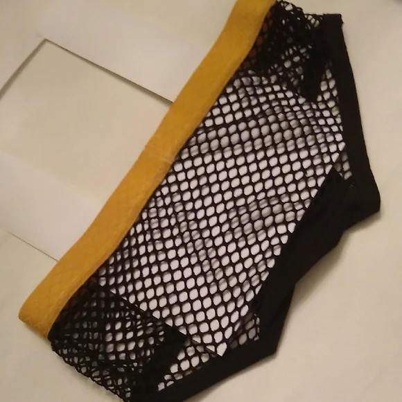 Black and Yellow Mesh Briefs - Picture 4 of 7